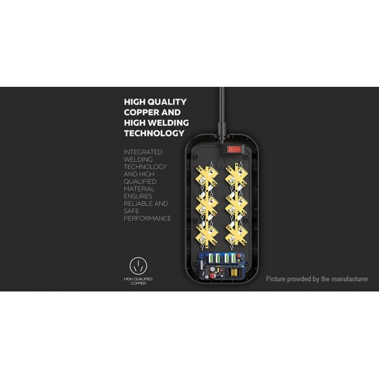 LDNIO SE6403 2500W 4USB зарядно устройство за телефон 6 EU Outlet Power Strip За универсален мобилен телефон
