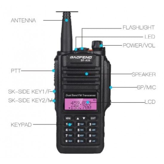 Радиостанция Baofeng BF-A58 20W.