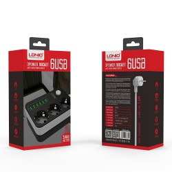 Мрежово зарядно устройство LDNIO SE3631 6 X USB Port 3 X 220V ports