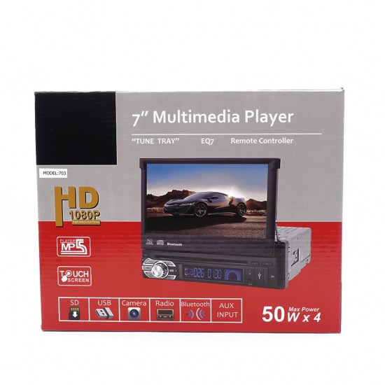 Касетофон за кола със 7" Дисплей- 703 + Евро букса Bluetooth / Радио / Mp3/ USB / SD