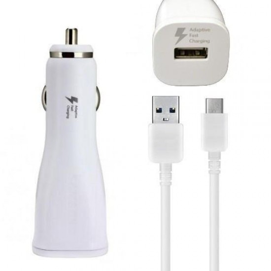 Зарядно за кола S8 2в1 Fast Charging Зарядно USB - C за Samsung Кутия