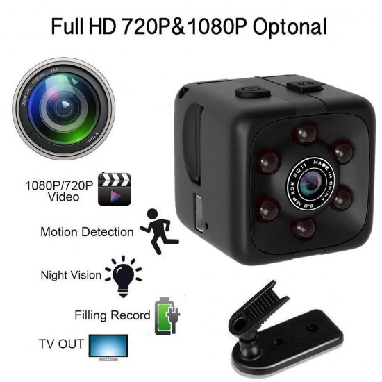 Мини Камера SQ11 SD записваща камера mini DV - Черна