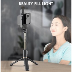 Q03S Алуминиев разтегателен статив за селфи стик с дистанционно зареждане с Bluetooth Сгъваем Bluetooth Mini Selfiestick