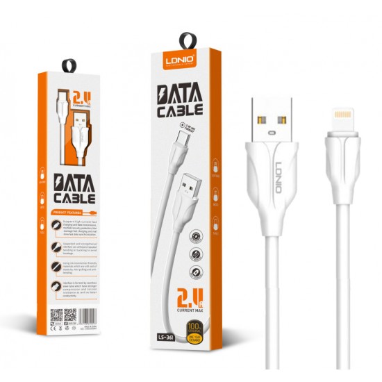 Кабел  LDNIO LS-362  USB към Lightning 2M - Бял
