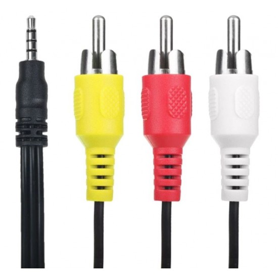 Аудио кабел чинчове, 3RCA, 1Жак 3.5мм – 5M