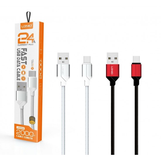 LDNIO Кабел LS391 USB към Type-C 1M - Сив