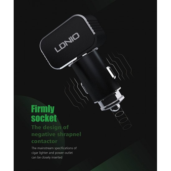 12V Зарядно 3.6A LDNIO C306 2 PORT USB към Lightning