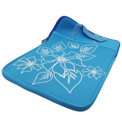 Чанта за Лаптоп 12" - Син с цветя