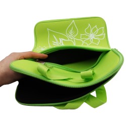 Чанта за Лаптоп 12" - Зелен с цветя