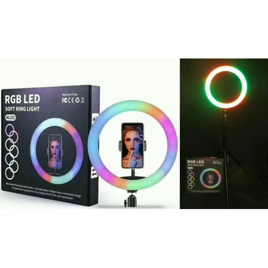 MJ33 Ринг лампа RG LED Цветна, За селфи/грим, 12" 33cm ринг