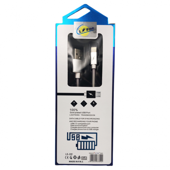 Силиконов кабел L✮Star LS-09 USB към Lightning