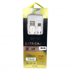 USB Кабел L✮Star LS-06 USB към Micro USB - Бял