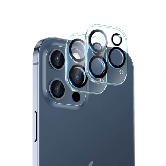  Протектор за камера С черна лайсна за  iPhone 12 - Clear
