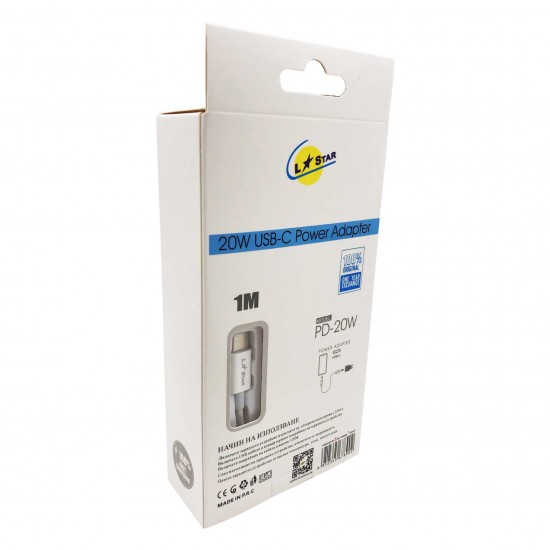 PD 20W 2в1 L✮Star USB-C адаптер с кабел за USB-C към USB-C