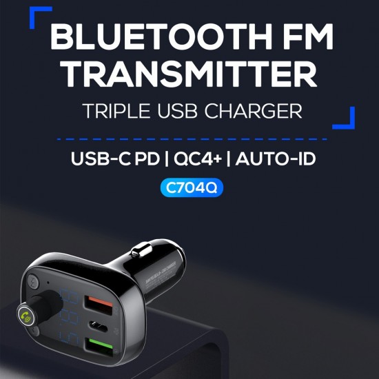 LDNIO Трансмитер и зарядно C704Q 36W - USB към Lightning ( 2xUSB+USB-C, microSD / TF )