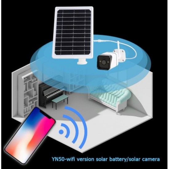 YN50 ( APP:MyCam ) Външна соларна WiFi камера за видеонаблюдение 1080P водоустойчива Full Tilt IP камера