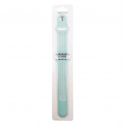 Силиконова Apple Watch каишка iWatch 42/44mm - Ментов - Бели дупки