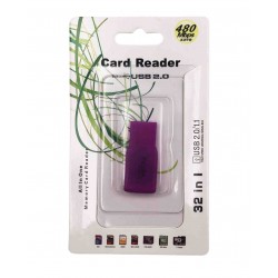 Четец за карти USB към SD Micro SD  2.0 - лилавия T13 T62