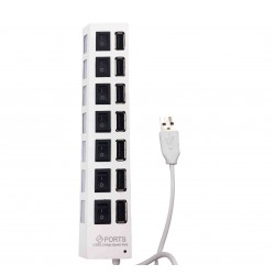 HUB Разклонител 500 USB към USB 7 порта    7 PORTS - Бял
