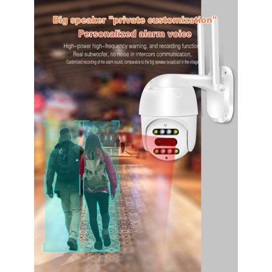 SM400 ( APP:CareCam Pro ) 360 градусова 10X zoom HD PTZ интелигентна проследяваща камера H. 265  Външна/Вътрешна