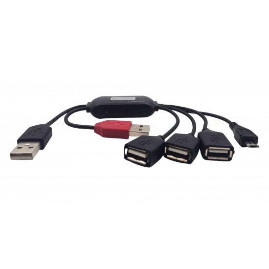 HUB Разклонител USB към USB Micro USB 2.0   SY-HU8 - Черен