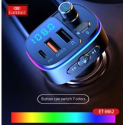 EARLDOM Трансмитер с BT ET- M62 2изх.QC3.0+ 1изх.PD USB-C с амбиентно осветление