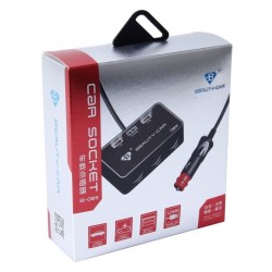 Разклонител за запалка B-081 с 3 гнезда и 3 USB 120W 12V/24V