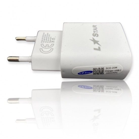 220V Зарядно SCD-20W L✮Star 2в1 2A USB-C на Lightning 2A
