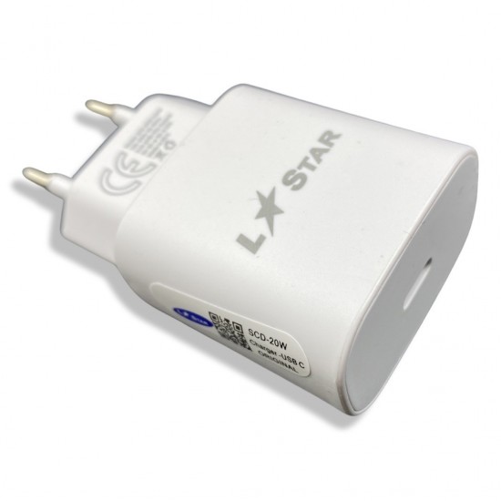 220V Зарядно SCD-20W L✮Star 2в1 2A USB-C на Lightning 2A