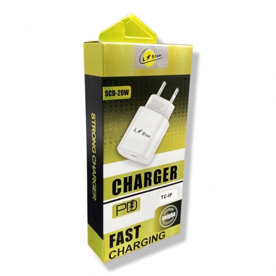220V Зарядно SCD-20W L✮Star 2в1 2A USB-C на Lightning 2A