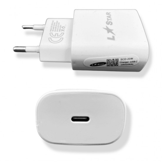 220V Зарядно SCD-20W L✮Star 2в1 2A USB-C на Lightning 2A