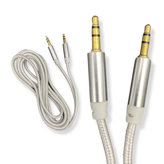 AUX-2 кабел за музика с 2 пина - Сив 2M