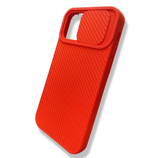 Калъф с Плъзгач за Камера TP-19  за iPhone 13 Pro - Червен