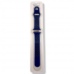 Силиконова Apple Watch каишка iWatch 49mm - Тъмно син  - Черни дупки