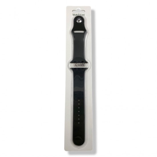 Силиконова Apple Watch каишка iWatch 42/44mm - Черен - 2 части