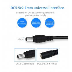 Удължителен кабел за захр. адаптер 12V за охран. IP камери - 2M