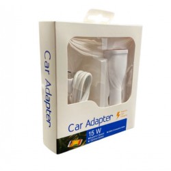 Зарядно за кола OR S8 2в1 Зарядно USB - C за Samsung кутия - Бял