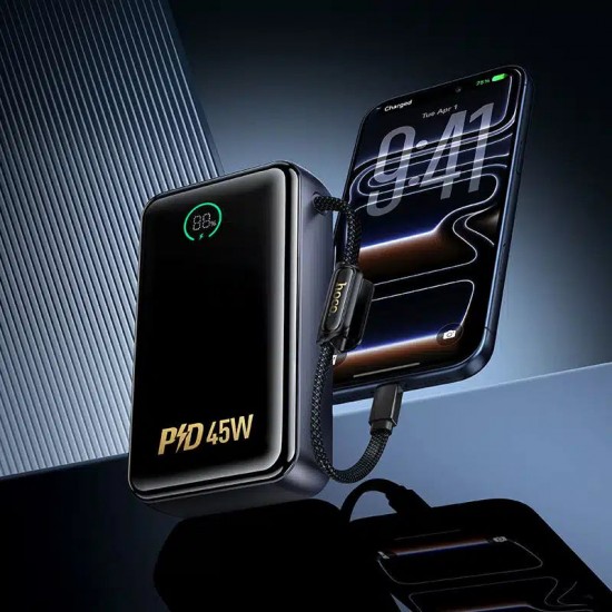 HOCO Q54 Shine Power Bank 20,000mAh PD 45W с вграден USB-C кабел