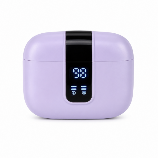CYXG Q57 Безжични Bluetooth слушалки с LED дисплей и заряден кейс - Лилав