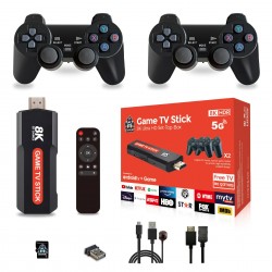 Q9 джойстик 8K TV Stick с Android 11.1 – 64GB, 10 000 игри, HDMI 8K изход, гейм конзола с дистанционно и контролер