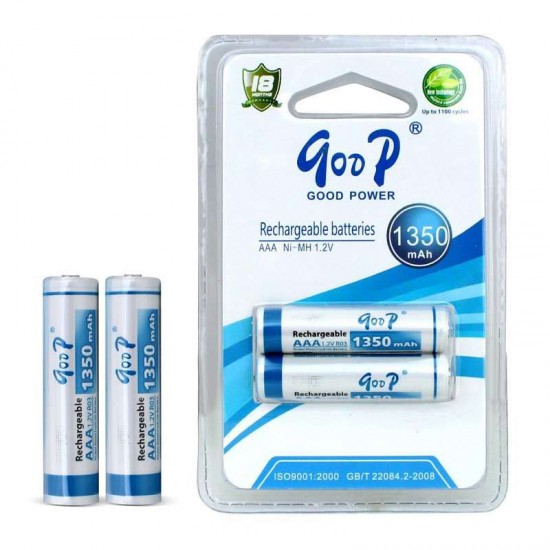 2БР. GOOP R03 AAA никел металнхидрид 1350mAh 1.2V зареждаща се