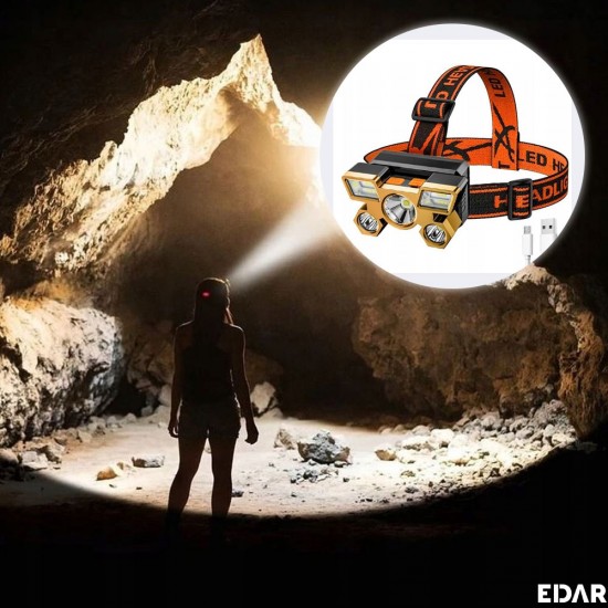 LED челник XY501 USB, 4 режима, регулируем, за риболов и работа