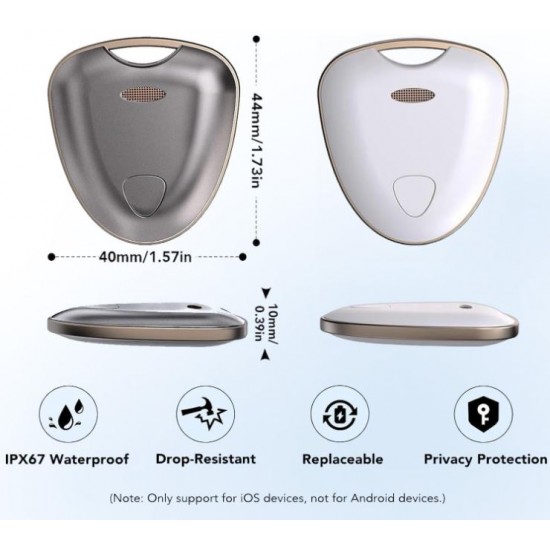 Key Finder FM-W1 Проследяване на багаж, Проследяване като Airtag Работи с Find My (само за iOS), MFi Certified