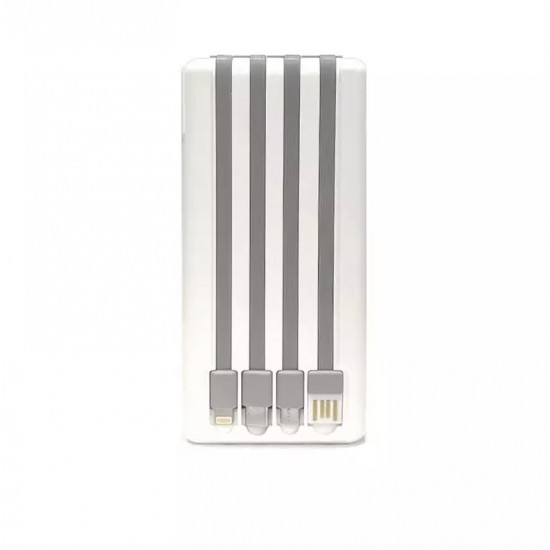 ALLISON ALS-S309 4в1 Преносимо зарядно с вградени кабели - 20,000MAH - Бял