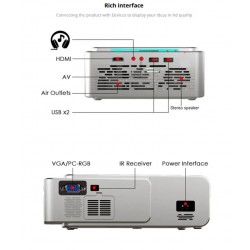 T6 Проектор за домашно кино 1080P WiFi безжичен проектор Видео проектор За телевизор USB устройство Media Play