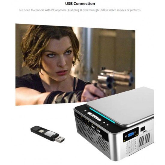 T6 Проектор за домашно кино 1080P WiFi безжичен проектор Видео проектор За телевизор USB устройство Media Play