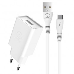 WUW T82 2.1A Зарядно с кабел USB към Lightning 1M