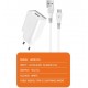 WUW T82 2.1A Зарядно с кабел USB към Lightning 1M