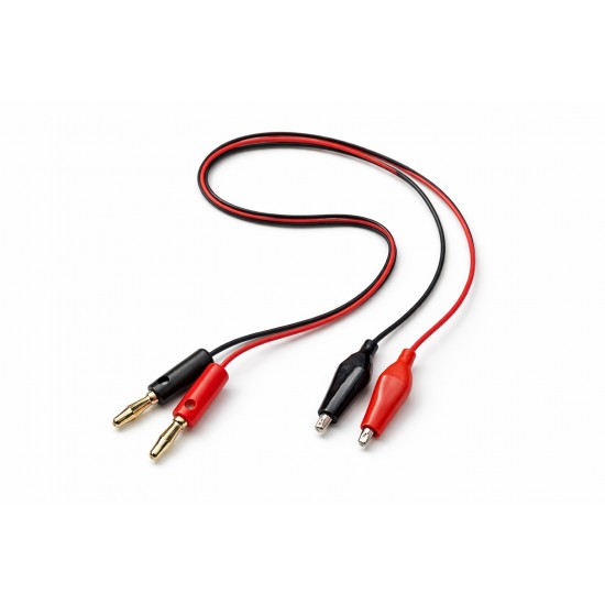 Тестов кабел с бананови щекери към крокодилски щипки – червен/черен