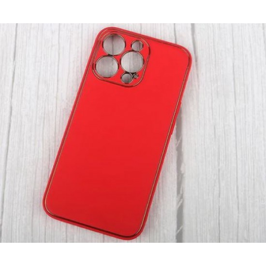 Кожен кейс със силикон отстрани+кам. TP-35 Samsung S22 Plus - Червен